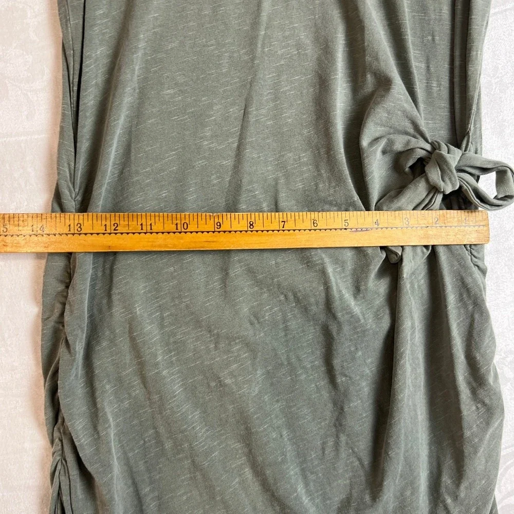 SUNDRY Maxi Dress Size 2 Ruched Side Tie Tank Olive‎ Green Made USA